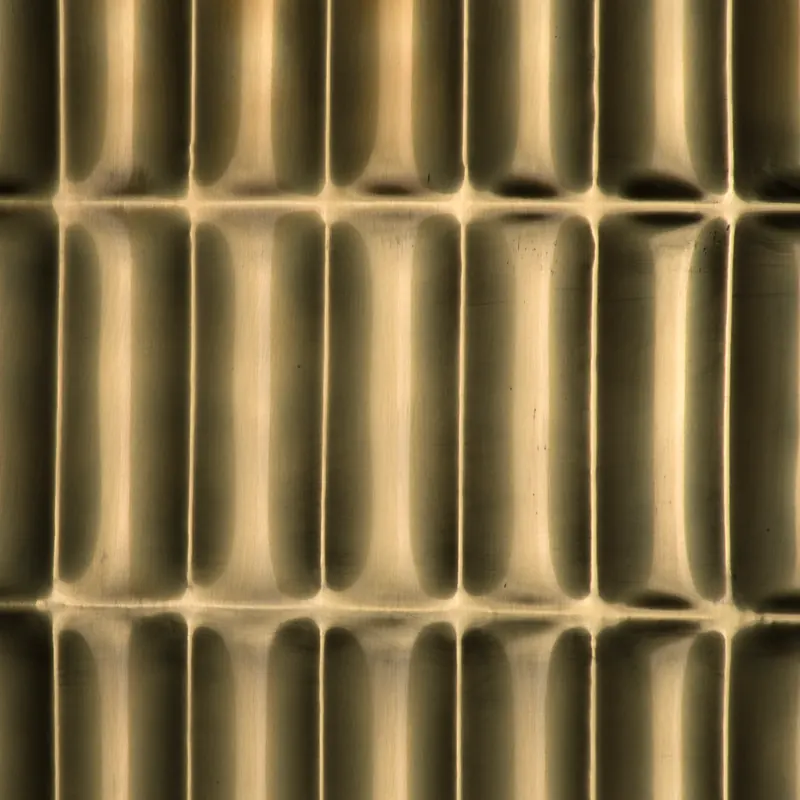Brass swatch: rectangular hammered light burnished