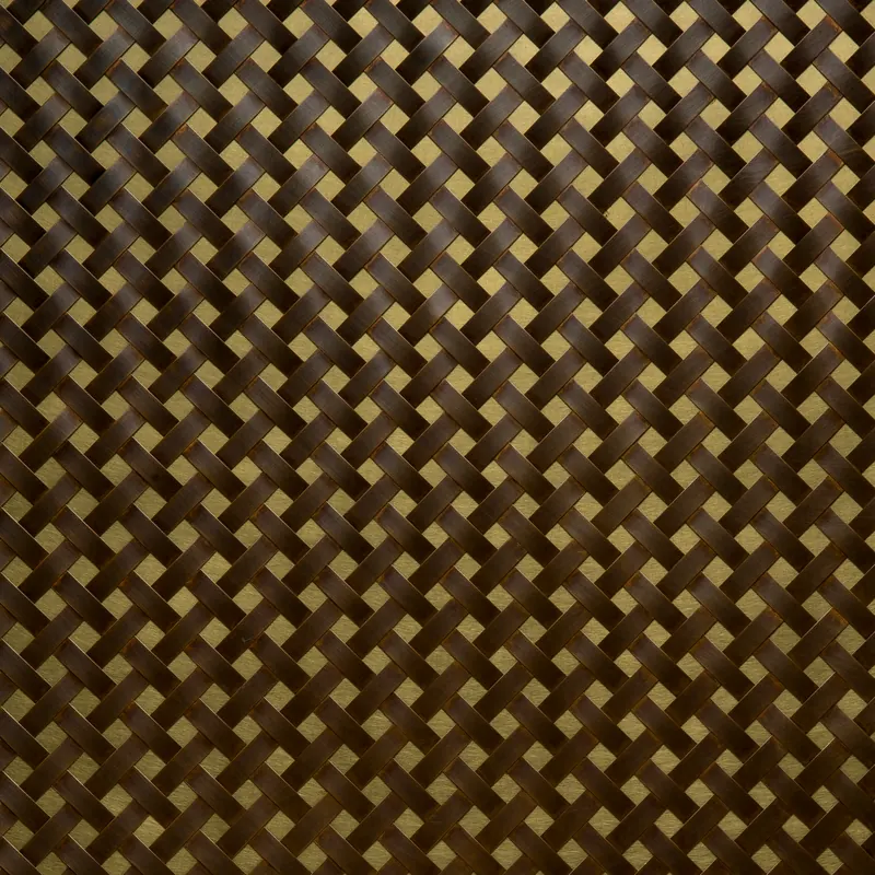 Brass swatch: mesh with backing burnished