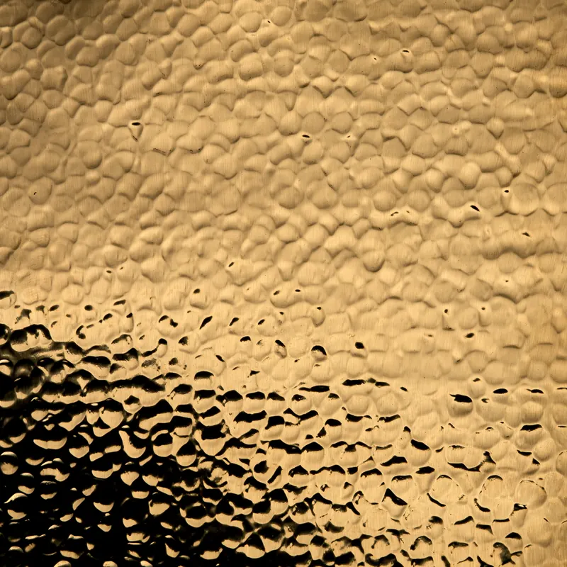 Brass swatch: hand hammered polished