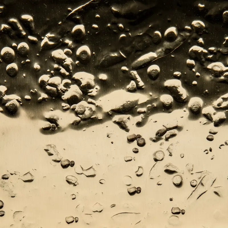 Brass swatch: moon surface hammered polished