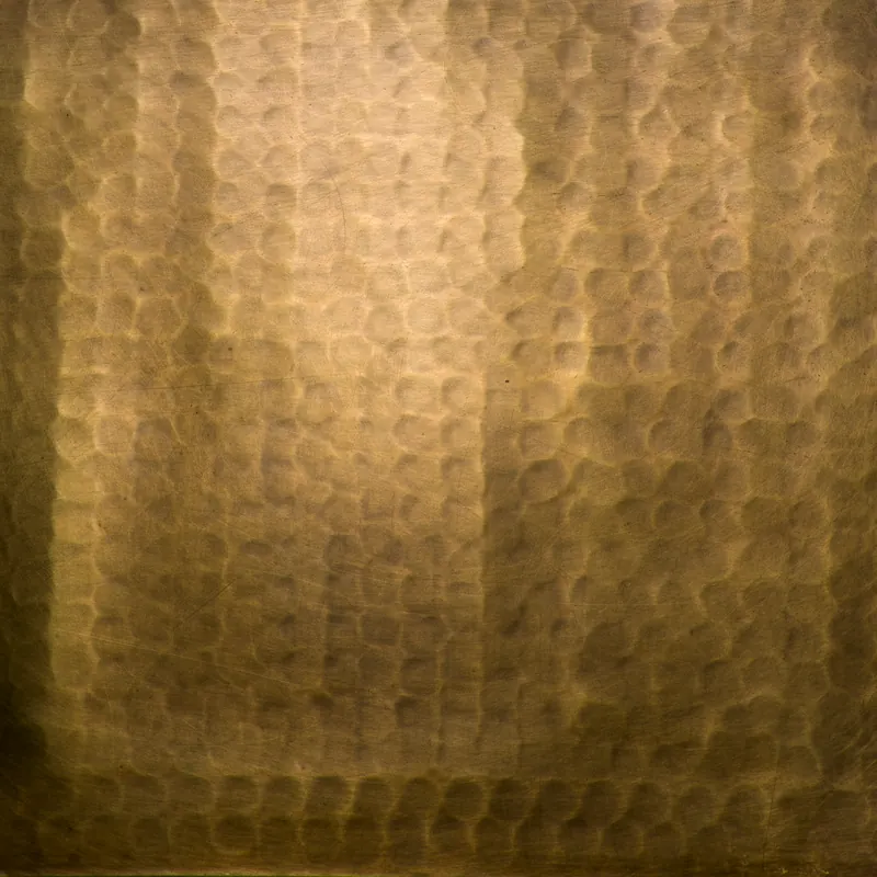 Brass swatch: double hammered burnished