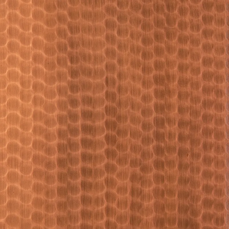 Copper swatch: hammered burnished