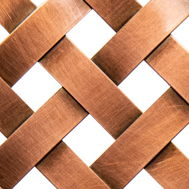 Copper swatch: mesh without backing burnished