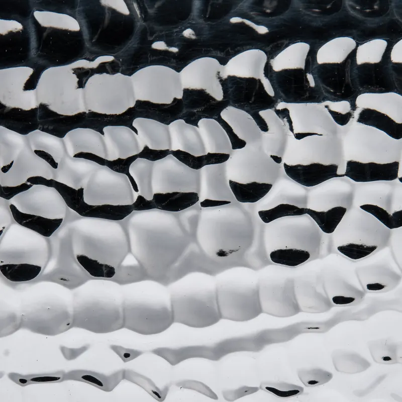 Stainless steel swatch: hand hammered semi-gloss